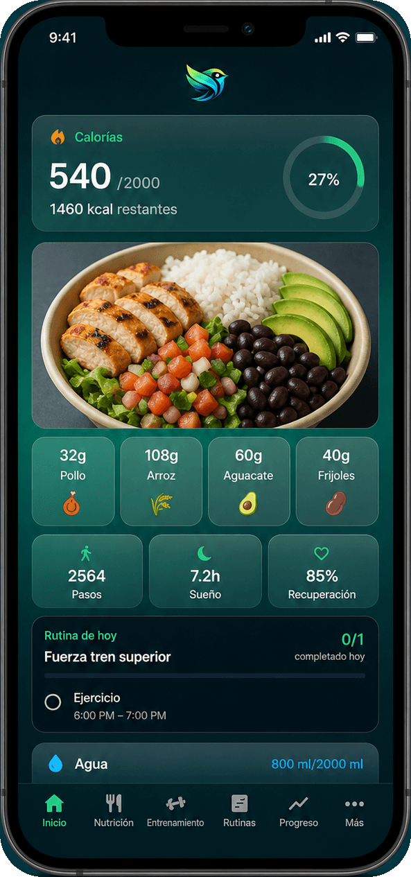 Escaneo de comida con estimación de macros por alimento